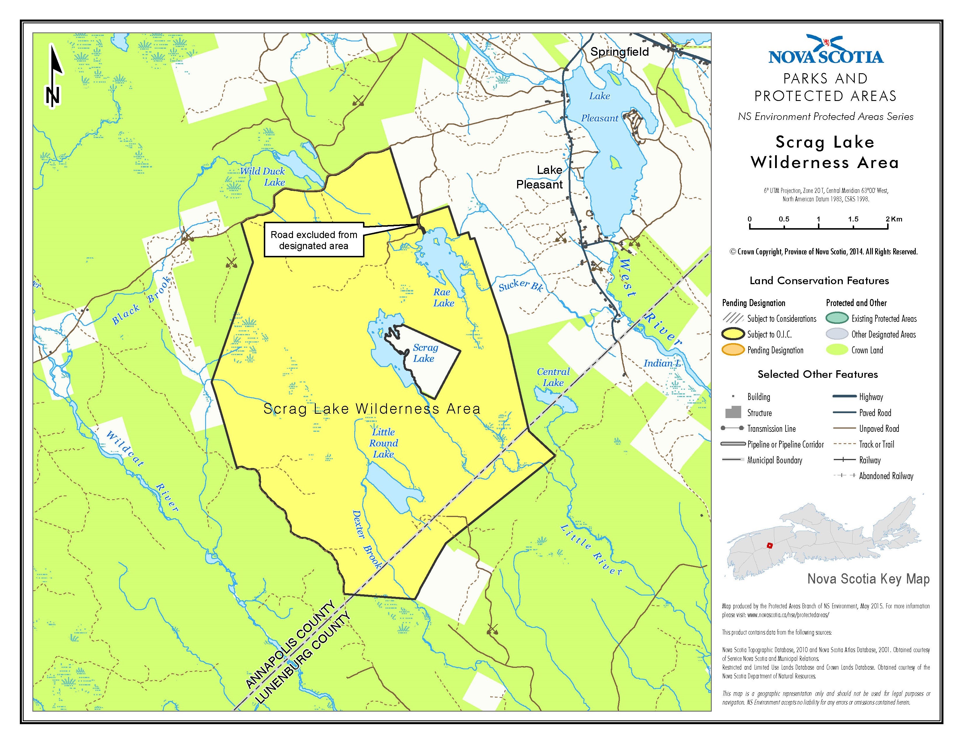 Approximate boundaries of Scrag Lake Wilderness Area